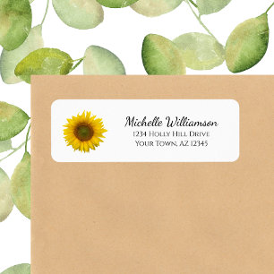 Modern Sunflower Country Floral Return Address Return Address Label