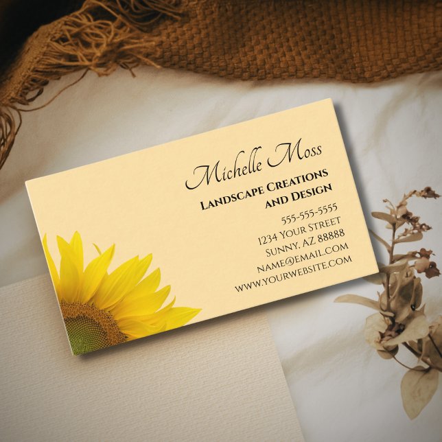 Modern Sunflower Elegant Botanical Business Card (Creator Uploaded)