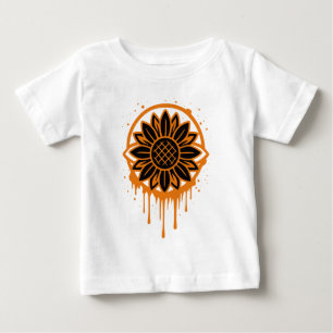 Modern Sunflower Floral Art Abstract Nature Baby T-Shirt
