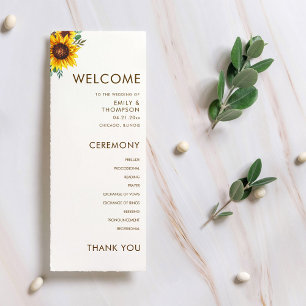 Modern Sunflower Floral Botanical Wedding Program