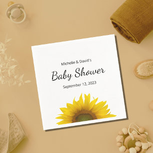 Modern Sunflower Gender Neutral Baby Shower Napkin