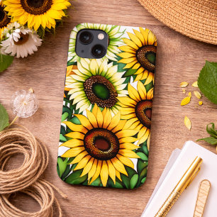 Modern Sunflower Illustration  iPhone 13 Case