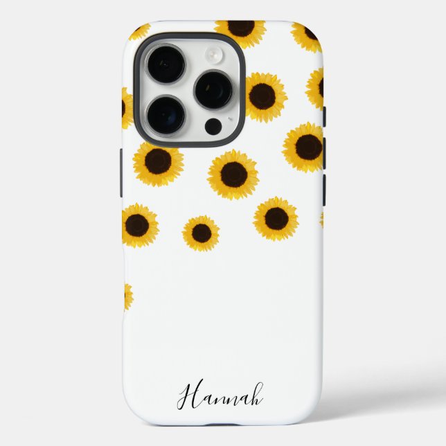Modern Sunflower Personalised Case-Mate iPhone Case (Back)
