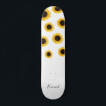 Modern Sunflower Personalized Skateboard<br><div class="desc">Stand out from the crowd with this trendy yellow sunflower skateboard deck. Use the template tools to personalize with a name.</div>