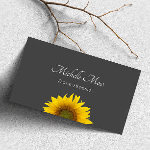 Modern Sunflower Rustic Grey  Business Card