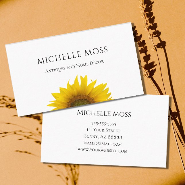Modern Sunflower Simple Business Card (Creator Uploaded)