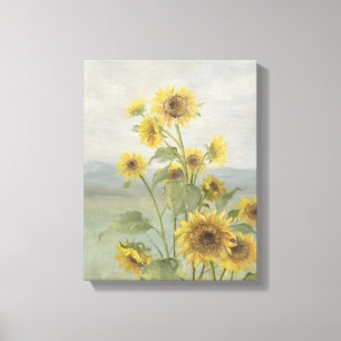 Modern sunflower Watercolor & personalise Image Canvas Print
