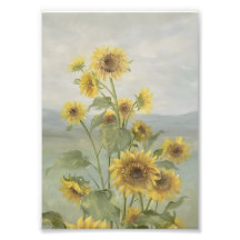 Modern sunflower Watercolor & personalise Image