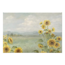 Modern sunflower Watercolor & personalise Image
