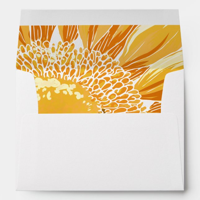 Modern SunFlower Wedding Envelope (Back (Bottom))