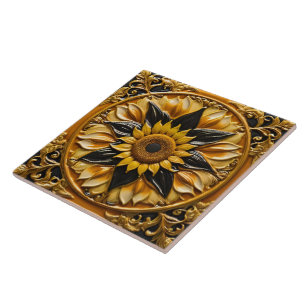 Modern Sunflowers Beautiful Collection Ceramic Tile