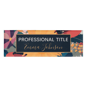 Modern Sunflowers Floral Autumn Colours Design Name Tag