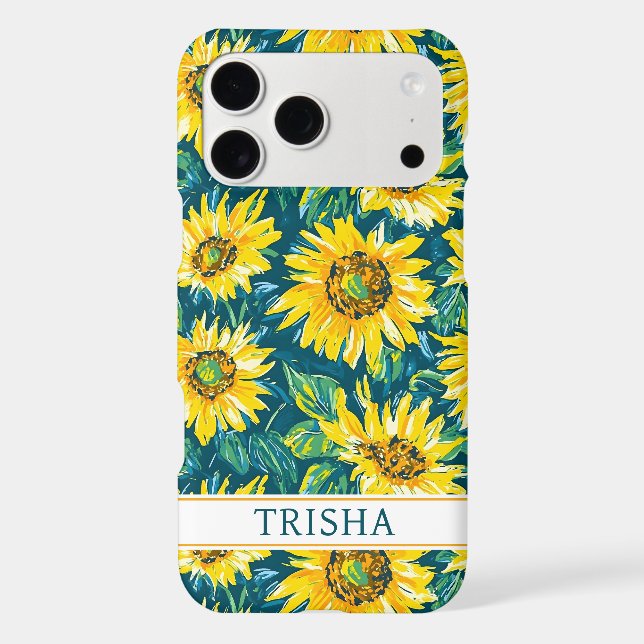 Modern Sunflowers Monogrammed (Back)
