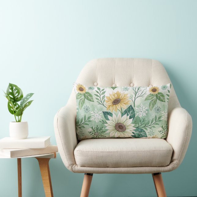 Modern  Sunflowers Winter pattern Lumbar Cushion (Chair)