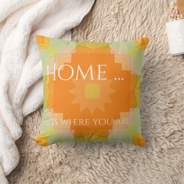 Modern Sunny Floral Geometric Pattern Pillow (Blanket)