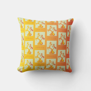 Modern Sunny yellow Tulip Couple illustration Cushion