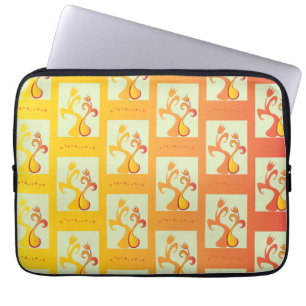 Modern Sunny yellow Tulip Couple illustration Laptop Sleeve
