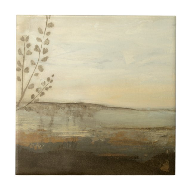 Modern Sunset Landscape Oil Painting Ceramic Tile (Front)