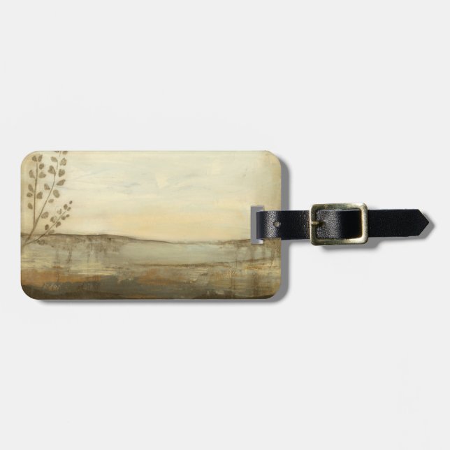 Modern Sunset Landscape Oil Painting Luggage Tag (Front Horizontal)