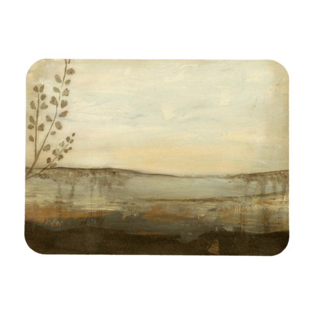 Modern Sunset Landscape Oil Painting Magnet (Horizontal)