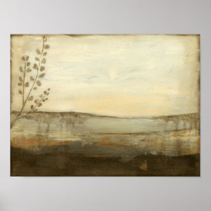 Modern Sunset Landscape Oil Painting Poster
