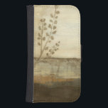 Modern Sunset Landscape Oil Painting Samsung S4 Wallet Case<br><div class="desc">A modern oil painting of a landscape by Jennifer Goldberger. Leaves creep in from the side while a beautiful sunset rests on the horizon. An amazing print that would make an amazing purchase!</div>