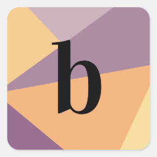 Modern Sunset Monogram Bold Initial Letter Square Sticker