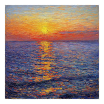 Modern Sunset Reflection Wall Art Apartment Decor