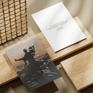 Modern Sunset Silhouette Wedding Thank You Card