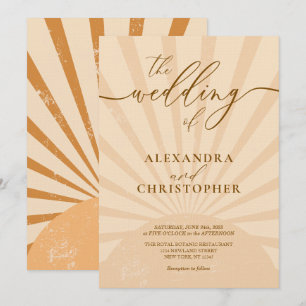 Modern Sunset Watercolor Wedding Invitation