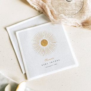 Modern Sunshine Baby Shower Minimal Paper Napkin 