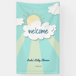 Modern Sunshine Baby Shower Welcome Banner