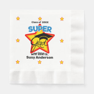 Modern Super Grad Logo - Personalise Name and Year Napkin