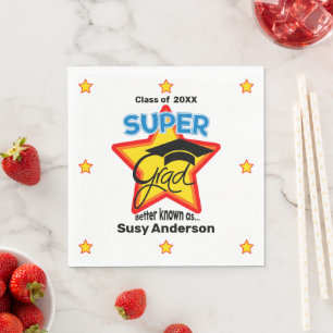 Modern Super Grad Logo - Personalise Name and Year Napkin