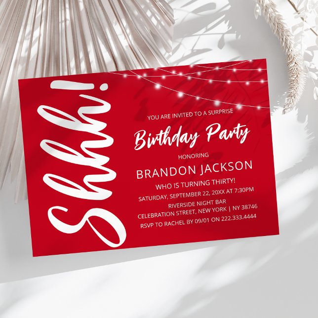 Modern Surprise Birthday Party Invitation (Creator Uploaded)