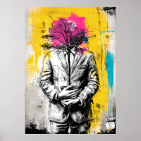 Modern Surreal Portrait Conceptual Tree Art