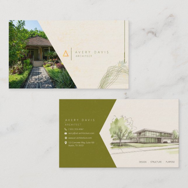 Modern Sustainable Architect Business Card (Front/Back)
