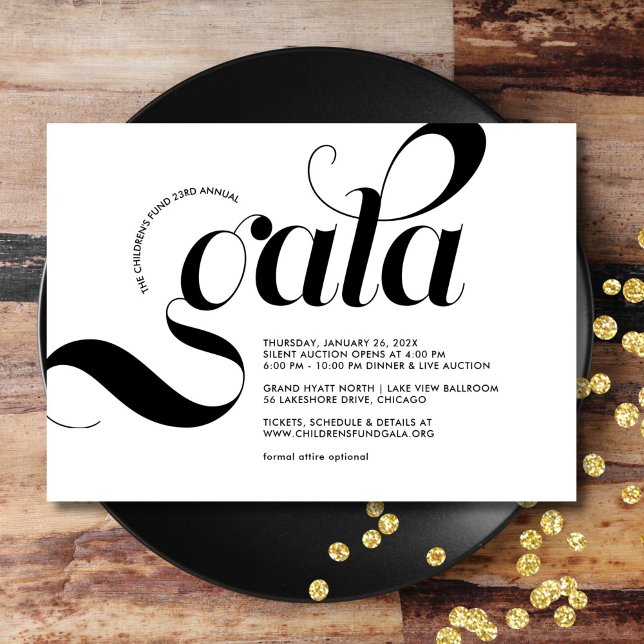 Modern Swag Minimalist Gala Invitation (Creator Uploaded)
