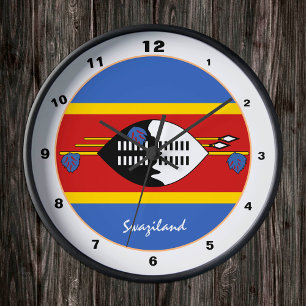 Modern Swaziland Flag, Swaziland Home / design Round Clock