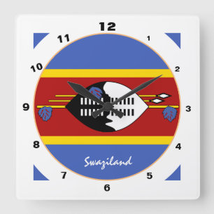 Modern Swaziland Flag, Swaziland Home / design Square Wall Clock