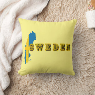 Modern sweden swedish Art Letter map Flag Souvenir Cushion
