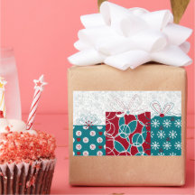 Modern Swedish Red Blue Holiday Wrapped Gifts