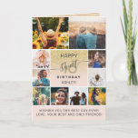 Modern sweet 16 gold birthday 11 photo collage card<br><div class="desc">Modern sweet 16 yellow gold glitter ombre pastel blush pink birthday 11 photo collage grid. Add your favorite friends and family photos with a cool and modern typography.</div>