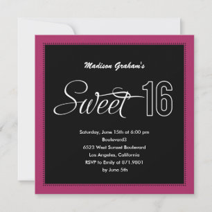 Modern Sweet 16 Invitations (Customisable Colour)
