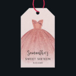 Modern Sweet 16 Script Dress Birthday Custom Gift Tags<br><div class="desc">Featuring a pretty blush pink dress with modern script,  this birthday gift tag is perfect for adorning your gifts and favours. Easily replace the party details by clicking the "Personalise" button.</div>