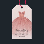 Modern Sweet 16 Script Dress Birthday Custom Gift Tags<br><div class="desc">Featuring a pretty blush pink dress with modern script,  this birthday gift tag is perfect for adorning your gifts and favours. Easily replace the party details by clicking the "Personalise" button.</div>