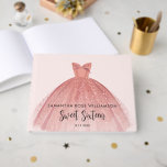 Modern Sweet 16 Script Dress Birthday Custom Guest Book<br><div class="desc">Featuring a pretty blush pink dress with modern script, this birthday guest book is perfect for friends and family who celebrated the day with you write their special wishes and memorable experiences they've shared with you over the years. Perfect keepsake so you can check them out later in life to...</div>