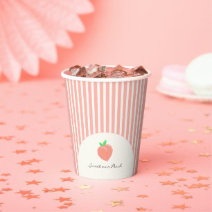 Modern Sweet as a Peach Stripes Paper Cups