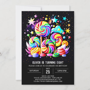 Modern Sweet Candyland Birthday Invitation