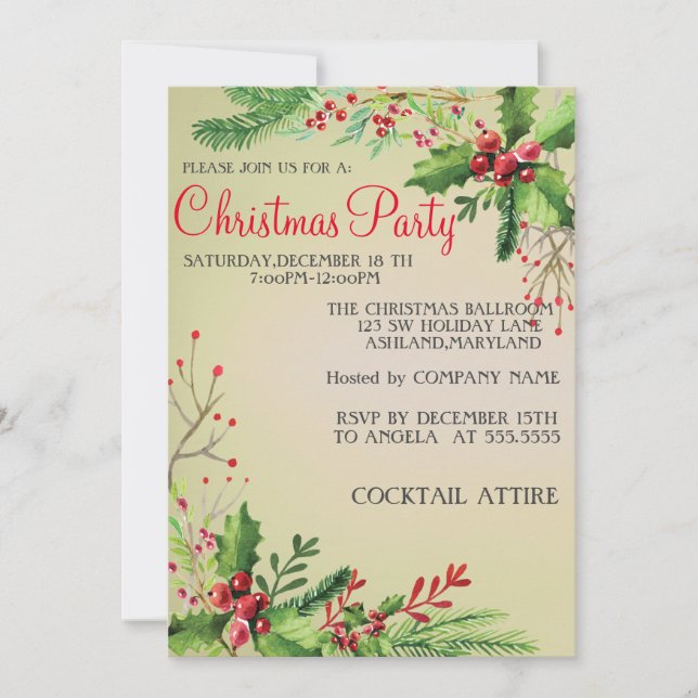 Modern, Sweet Christmas  Invitation (Front)